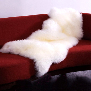 田园时尚纯色纯羊毛皮一体沙发垫坐垫子澳洲整张羊皮飘窗毯垫实木