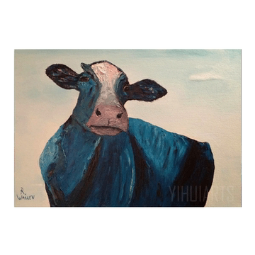 纯手绘抽象简约有框装饰画客厅背景墙挂画电表箱走廊油画正品牛