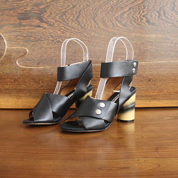 Acne studios艾克妮女鞋2015夏季新款粗跟露趾凉鞋