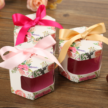 订婚喜糖袋 欧式婚礼糖果盒子纸盒 喜糖盒子欧式六角糖盒礼品盒制
