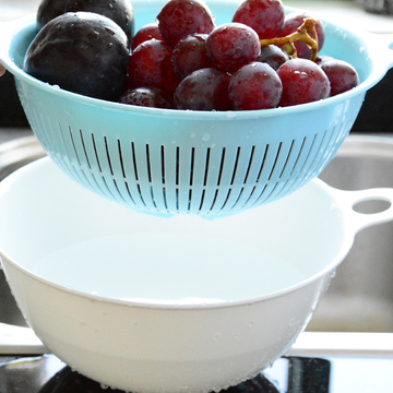 双层加厚塑料果盘 水果篮洗菜蓝沥水篮果盆米器 客厅厨房用品