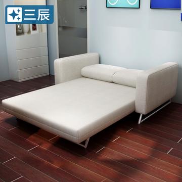 三辰 多功能布艺懒人可折叠沙发床 两用1.8客厅1.5米1.2双人家具