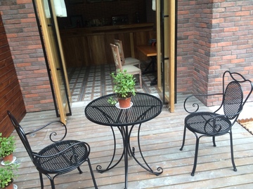 欧式铁艺桌椅三件套室内室外茶几咖啡吧台花园阳台休闲户外小圆桌
