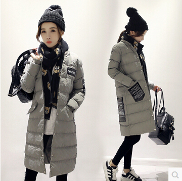 2015冬季新款女装中长款女韩版修身加厚羽绒棉服外套特价抢购