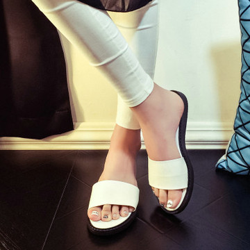 2015夏季新款一字型韩版拖鞋时尚平底凉拖鞋女简约甜美拖鞋女鞋潮