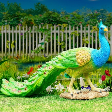 仿真动物孔雀摆件树脂工艺品雕塑别墅庭院花园院子户外园林装饰品