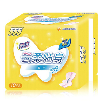 厂家授权 正品保证 555/三五卫生巾超薄棉质夜用10片