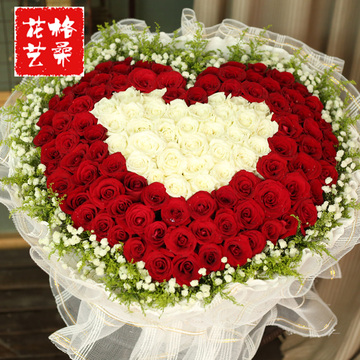 情人节99朵红玫瑰花束生日鲜花速递南宁合肥武汉西安全国同城送花