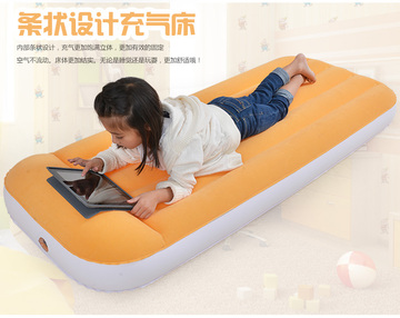 吉龙正品 单人儿童充气床垫 做工精细带枕头防滑底部 植绒加厚
