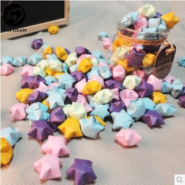 彩色幸运星星成品diy配件创意礼品许愿玻璃瓶漂流瓶星星 单个价格