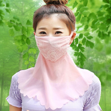 夏季韩版超大护颈美人纱透气防晒口罩遮阳面罩防尘骑行防风口罩