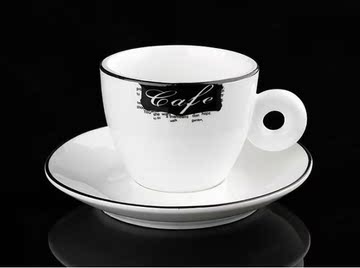 创意陶瓷咖啡杯 情侣杯子 水杯 简约杯 茶杯 送碟子 骨瓷杯 50ML