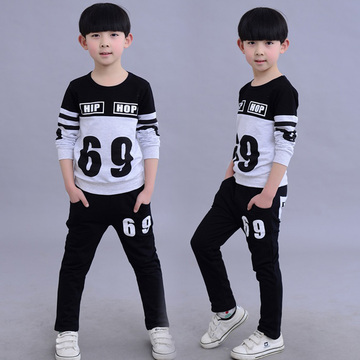 2015春款新款儿童套装男童春秋韩版运动休闲69套装两件套宝宝童装