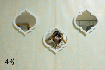 菲尔欧式装饰镜子三件套别墅会所客厅玄关复古装饰工艺壁挂镜卧室