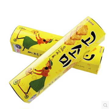进口零食 韩国高笑美纤麸无糖饼干 低糖芝麻全麦粗粮饼 48元包邮