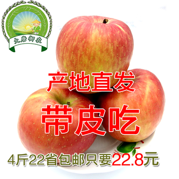 陕西特产礼泉红富士苹果有机水果自产新鲜甜脆水分足4斤特价包邮