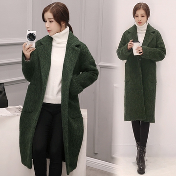2016秋季新款韩版茧型羊毛呢子大衣中长款宽松加厚毛呢外套学生潮