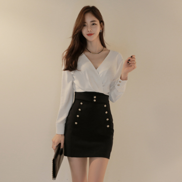 2016春季新款韩版气质女装性感V领修身显瘦长袖包臀雪纺连衣裙潮