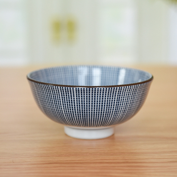 日本进口美浓烧蓝十草11.8厘米饭碗日式和风陶瓷器餐具
