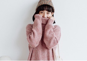 2016冬装新款韩版时尚纯色高领长袖含兔毛宽松套头毛衣