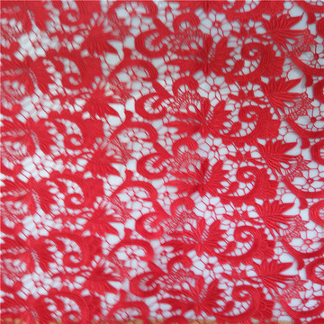 日本纯色针织镂空立体刺绣水溶提花花边布料 DIY旗袍服装面料出口