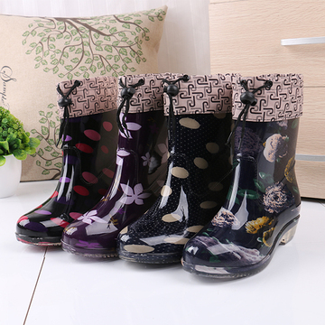 上海金路莱最新保暖雨鞋胶套鞋韩版高筒雨靴防水透明水晶女