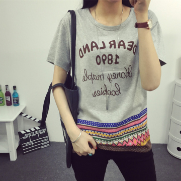 夏季韩国衣服女装宽松大码上衣 纯棉卡通印花短袖学生显瘦T恤女潮