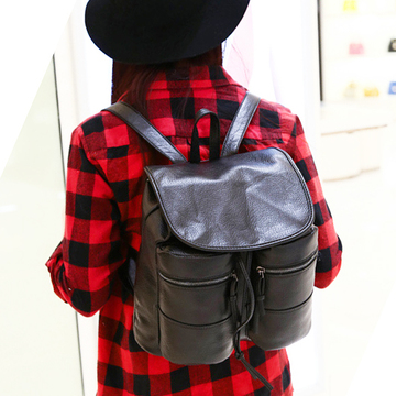双背包PU双兜特价时尚2015韩版新款特色双肩包夏季明星同款包邮