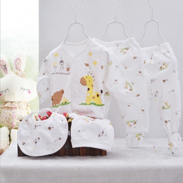 新生儿内衣纯棉五件套0-3月婴幼儿可爱内衣五件套装冲钻全国包邮