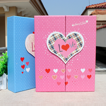 韩国创意女生礼物 4D大6寸爱心唯美情侣相册本盒装插页式纪念影集