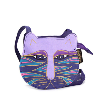 美国LaurelBurch艺术帆布包 潮款彩绘猫头斜跨包手机包4460A 新品