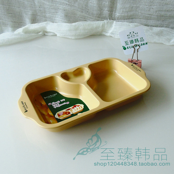 韩国小熊EcoinCorn玉米淀粉儿童分格零食餐盘宝宝婴幼儿用品餐具