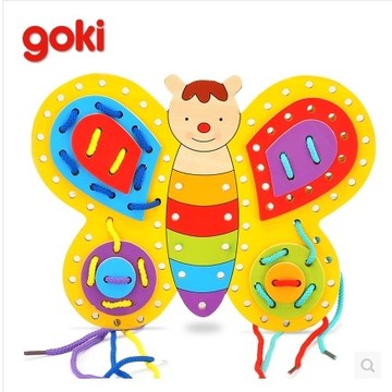 德国goki 蝴蝶编绳游戏 儿童益智手工制作玩具 DIY编制手链 女孩