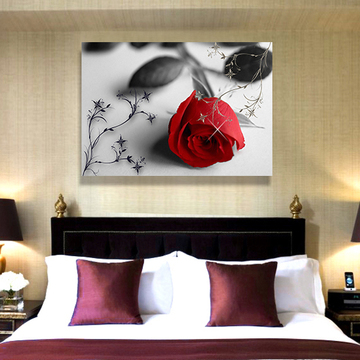 客厅现代无框画餐厅挂画卧室床头单幅装饰画走廊墙画壁画玫瑰花