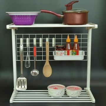 多功能架厨房双层置物架 日本创意沥水架碗盘架 厨具收纳架调味架
