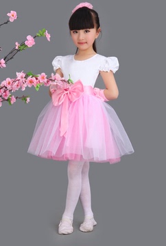 元旦儿童演出服新款女童粉色公主裙礼服女孩舞蹈纱裙幼儿园表演服