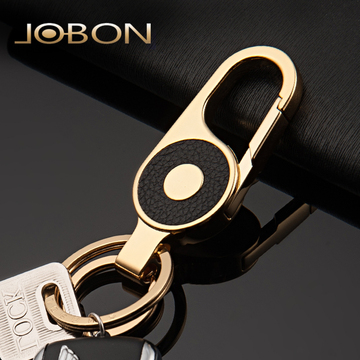 jobon中邦汽车钥匙扣 男士女金属腰挂韩国创意礼物真皮钥匙链正品