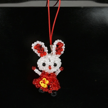 手工串珠小兔子挂件DIY成品汽车钥匙包包挂件装饰品工艺品礼品