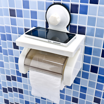 创意厕所洗手间卫生间卫生纸盒免打孔吸盘厕纸盒抽纸巾盒架卷纸筒