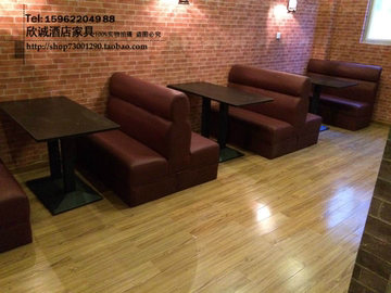 厂家直销 双人沙发 卡座 西餐厅咖啡厅 沙发甜品奶茶店桌椅可定制