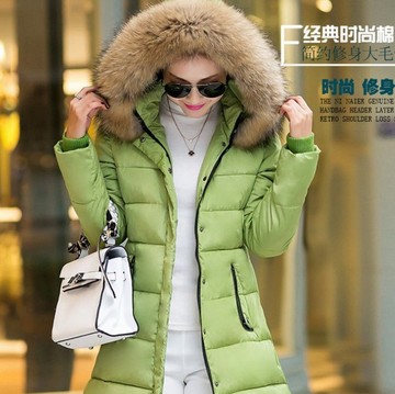 2015冬季新款女士棉服韩版修身中长款羽绒棉衣棉袄加厚女装外套