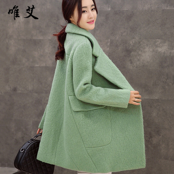 冬季新款毛呢外套女中长款加厚羊毛妮子大衣韩式气质时尚修身女装