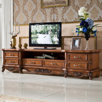 欧式电视柜 美式乡村复古实木电视柜 地柜客厅家具组合古典电视柜