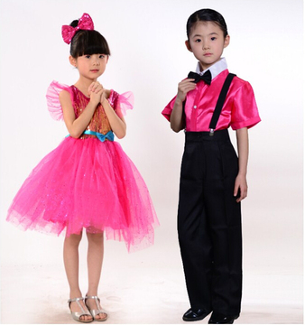 新款包邮六一儿童表演服公主裙幼儿园演出服舞蹈服亮片蓬蓬裙礼服