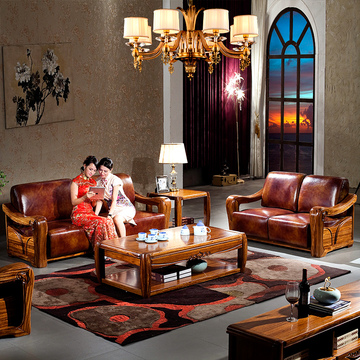 艾米芮实木沙发乌金木纯实木沙发木质布艺沙发中式实木客厅家具