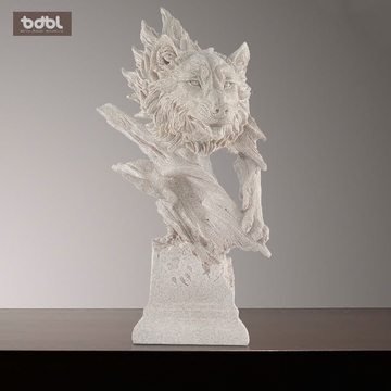 狼头雕塑摆件创意高档工艺品办公室摆设家居装饰品现代艺术品礼物