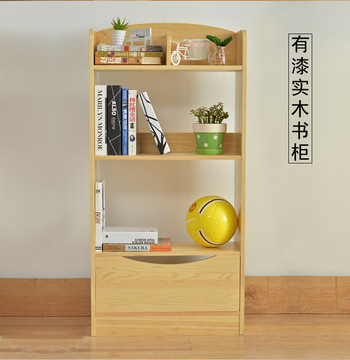 原木全实木书架简易桌上学生柜子实木置物架定制儿童书柜小储物柜