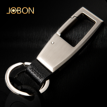 jobon中邦 腰挂式真皮金属汽车钥匙扣  高档创意礼品ZB-037YSK