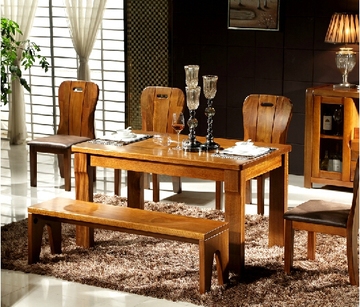 餐桌桌饭桌餐桌椅组合餐桌实木餐桌椅方桌餐椅长胡桃木餐桌长方形