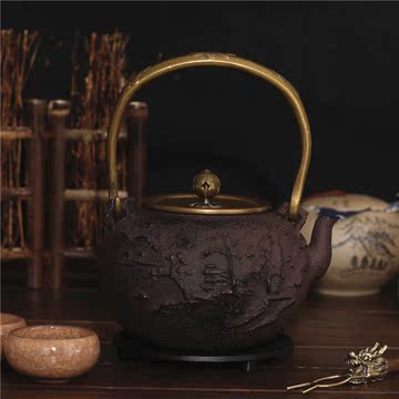 雅德堂正品台湾日本南部老铁壶进口纯手工无涂层养生功夫茶铸铁壶